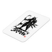 Snowboard Brush Art - Standing Samurai snowboard Magneet (Linkerzijde)