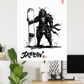 Snowboard Brush Art - Standing Samurai Snowboard Poster (Thuiskantoor)
