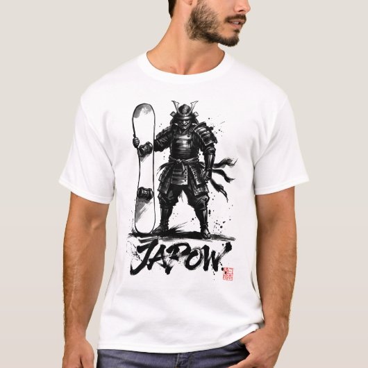 Snowboard Brush Art - Standing Samurai snowboard  T-shirt (Voorkant)