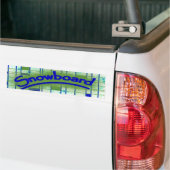 Snowboard Bumpersticker Green Art Deco Design (Op Truck)