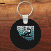 Snowboard California Ca Retro  Snowboarding Sleutelhanger (Voorkant)