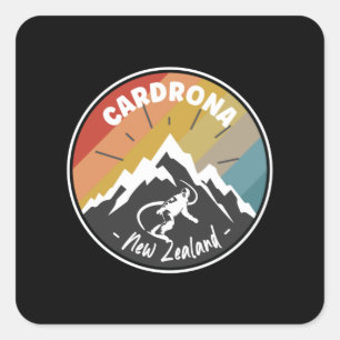 Snowboard Cardrona Nieuw-Zeeland Vierkante Sticker