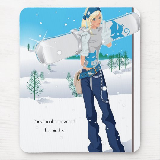 Snowboard Chick Muismat (Voorkant)