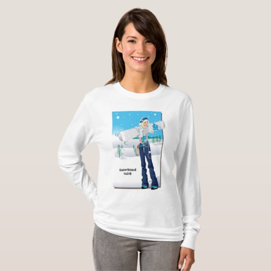 Snowboard Chick T-shirt (Voorkant volledig)