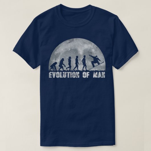 Snowboard Cool Evolution of Man Snowboarding T-shirt (Design voorkant)