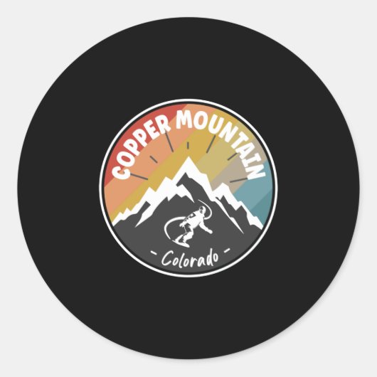 Snowboard Copper Mountain Colorado Ronde Sticker (Voorkant)