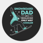 Snowboard Dad Funny Cute Winter Snowboarding Gift Ronde Sticker (Voorkant)