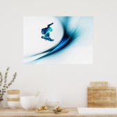 Snowboard design afdrukken poster (Keuken)