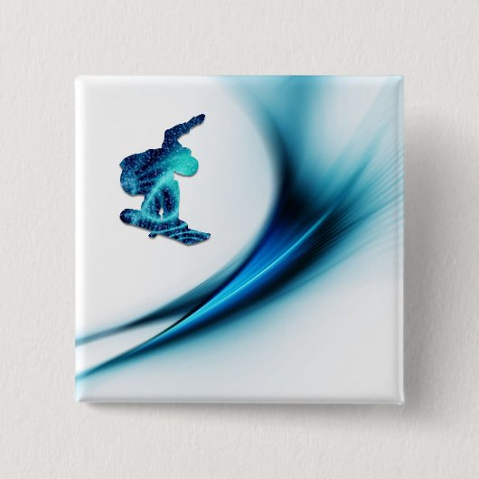 Snowboard Design Square Pin Vierkante Button 5,1 Cm (Voorkant)