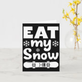 Snowboard Eat My Snow Snowboarding Shirt voor Mem  Kaart (Gele Bloem)