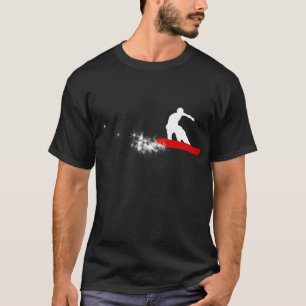 snowboard. eenvoudig. Rood. T-shirt
