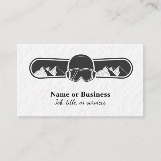 Snowboard en helm visitekaartje (Voorkant)
