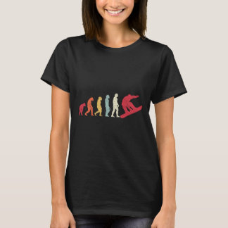 Snowboard evolutie van Man Boarder Monkey Ape naar T-shirt