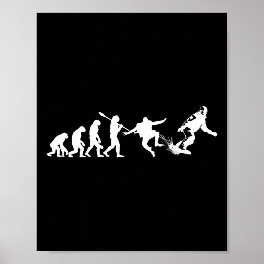 Snowboard Evolution Grappige Snowboarder Poster (Voorkant)