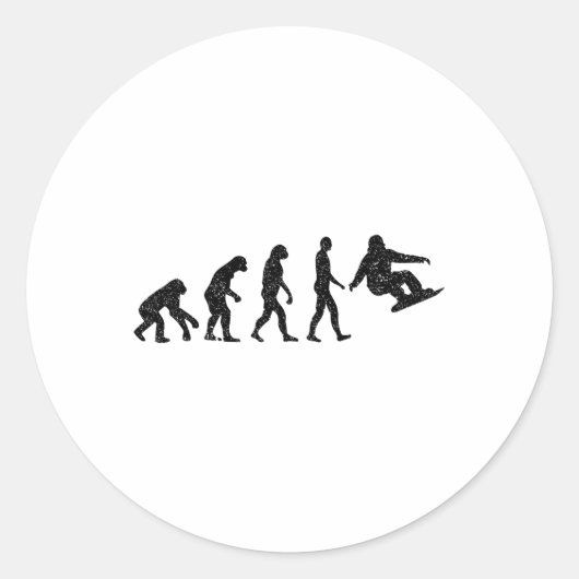 Snowboard Evolution - Snowboarden liefhebbers Wint Ronde Sticker (Voorkant)