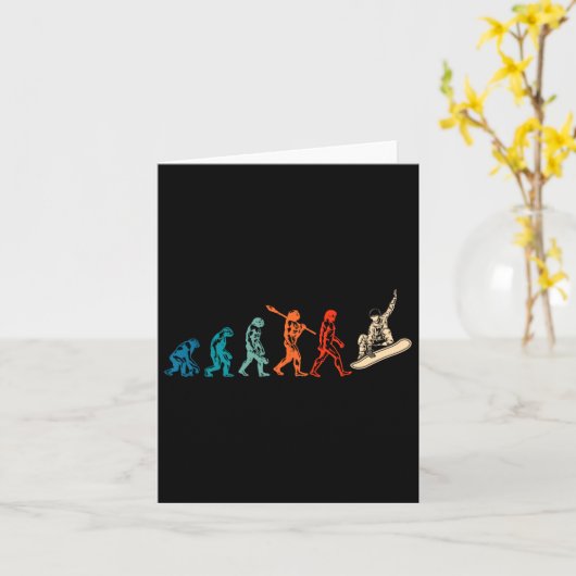 Snowboard Evolution Snowboarder Winter Snowboardin Kaart (Gele Bloem)
