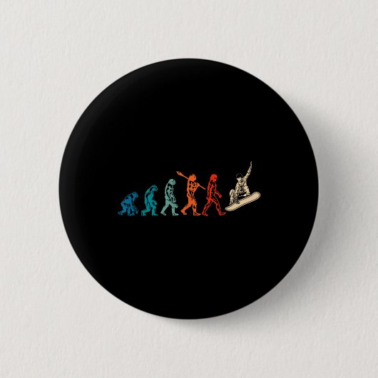 Snowboard Evolution Snowboarder Winter Snowboardin Ronde Button 5,7 Cm (Voorkant)