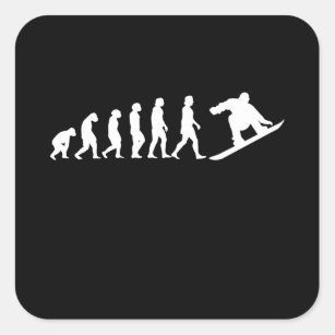 Snowboard Evolution Snowboarding Gift Vierkante Sticker
