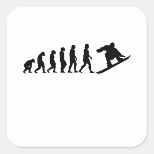 Snowboard Evolution Snowboarding Gift Vierkante Sticker