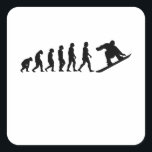 Snowboard Evolution Snowboarding Gift Vierkante Sticker<br><div class="desc">Funny snowboard Evolution design for snowboarders who look forward to getting their snowboard out of the snowboard bag to go on the slopes for winter sports in the ski area and spend time on the board,  love snowboarding and snowboarding</div>