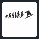 Snowboard Evolution Snowboarding Gift Vierkante Sticker<br><div class="desc">Funny snowboard Evolution design for snowboarders who look forward to getting their snowboard out of the snowboard bag to go on the slopes for winter sports in the ski area and spend time on the board,  love snowboarding and snowboarding</div>