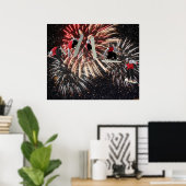 Snowboard Fireworks Stars Poster (Thuiskantoor)