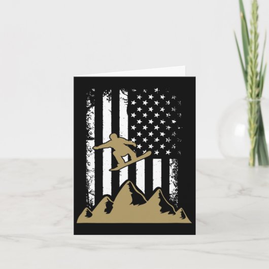 Snowboard Flag Winter Snowboarden Sport Ski Gift Kaart (Voorkant)