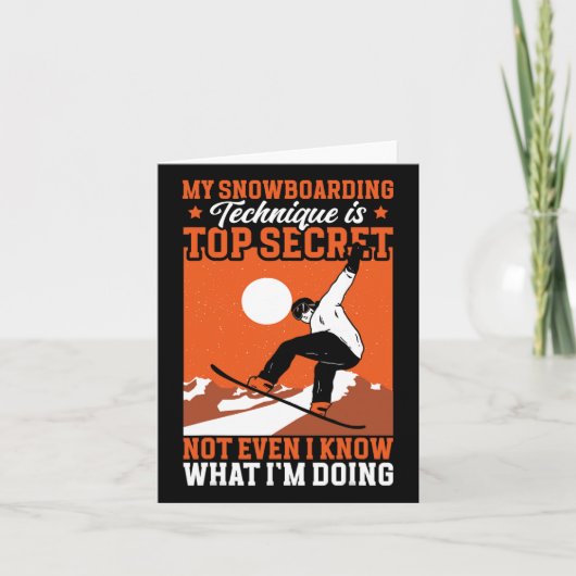 Snowboard Funny Mijn Snowboarden Techniek Kaart (Voorkant)
