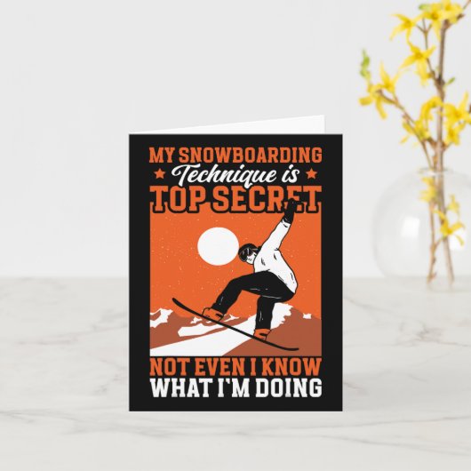 Snowboard Funny Mijn Snowboarden Techniek Kaart (Gele Bloem)