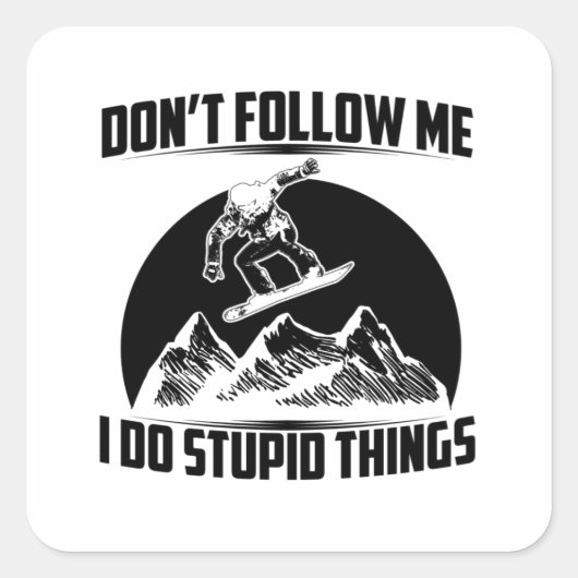 Snowboard Gezegden | Snowboarder Wintercadeaus Vierkante Sticker (Voorkant)