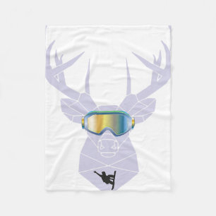 Snowboard Goggles Grappig Snowboarding Moose Gift Fleece Deken