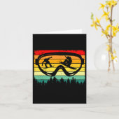 Snowboard Goggles Mountain Snowboarding Retro Vaca Kaart (Gele Bloem)