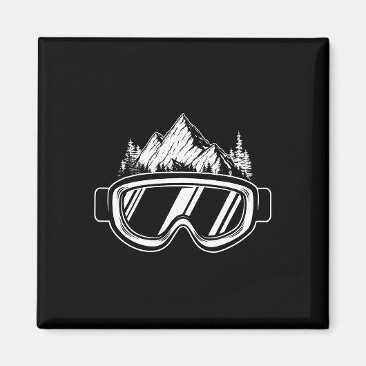 Snowboard Goggles - Wintersport Wedstrijd Snowb Magneet (Voorkant)