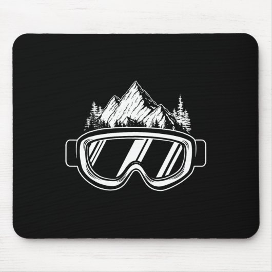 Snowboard Goggles - Wintersport Wedstrijd Snowb Muismat (Voorkant)