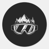 Snowboard Goggles - Wintersport Wedstrijd Snowb Ronde Sticker (Voorkant)
