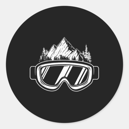 Snowboard Goggles - Wintersport Wedstrijd Snowb Ronde Sticker (Voorkant)