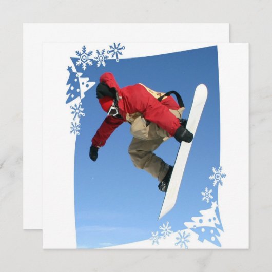 Snowboard Grab Invitation Kaart (Voorkant / Achterkant)