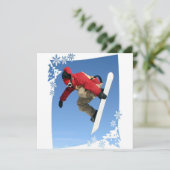 Snowboard Grab Invitation Kaart (Staand voorkant)