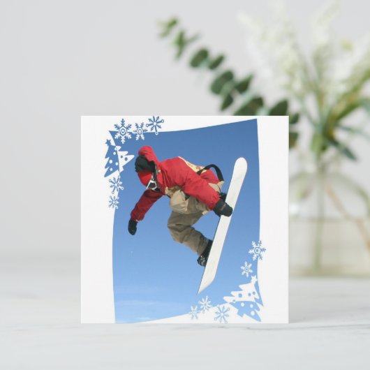 Snowboard Grab Invitation Kaart (Staand voorkant)