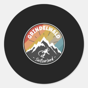 Snowboard Grindelwald Zwitserland Ronde Sticker