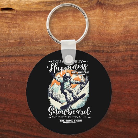 Snowboard Happiness Sneeuw Vakantie Snowboarden Sleutelhanger (Voorkant)