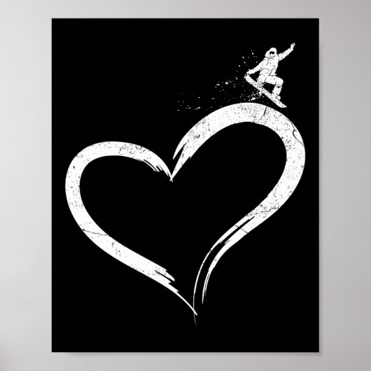 Snowboard  Hart Poster (Voorkant)