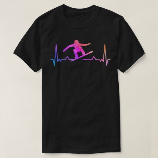 Snowboard hartslag 80s Retro Winter Snowboard T-shirt (Design voorkant)
