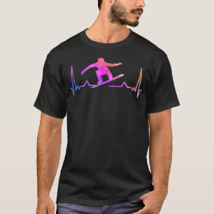 Snowboard hartslag 80s Retro Winter Snowboard T-shirt