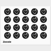 Snowboard Heart  Ronde Sticker (Vel)