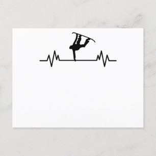 Snowboard Heartbeat Funny Sport Snowboarding Gift Briefkaart