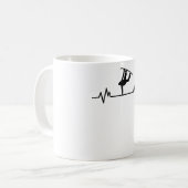 Snowboard Heartbeat Funny Sport Snowboarding Gift Koffiemok (Voorkant links)