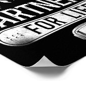 Snowboard huwelijk 1 poster (Hoek)