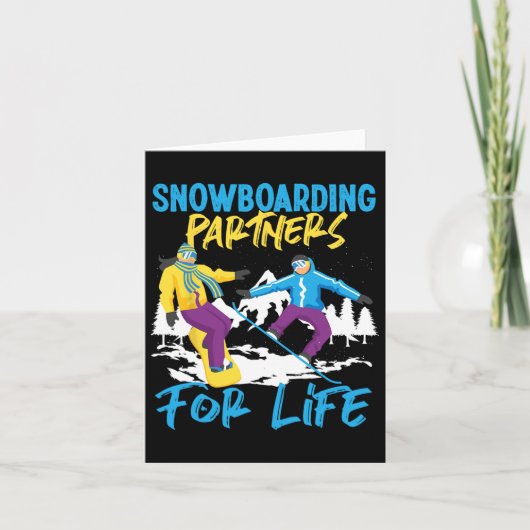 Snowboard huwelijksvrouw echtgenoot Snowb Kaart (Voorkant)
