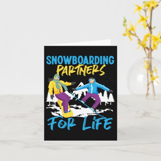 Snowboard huwelijksvrouw echtgenoot Snowb Kaart (Gele Bloem)